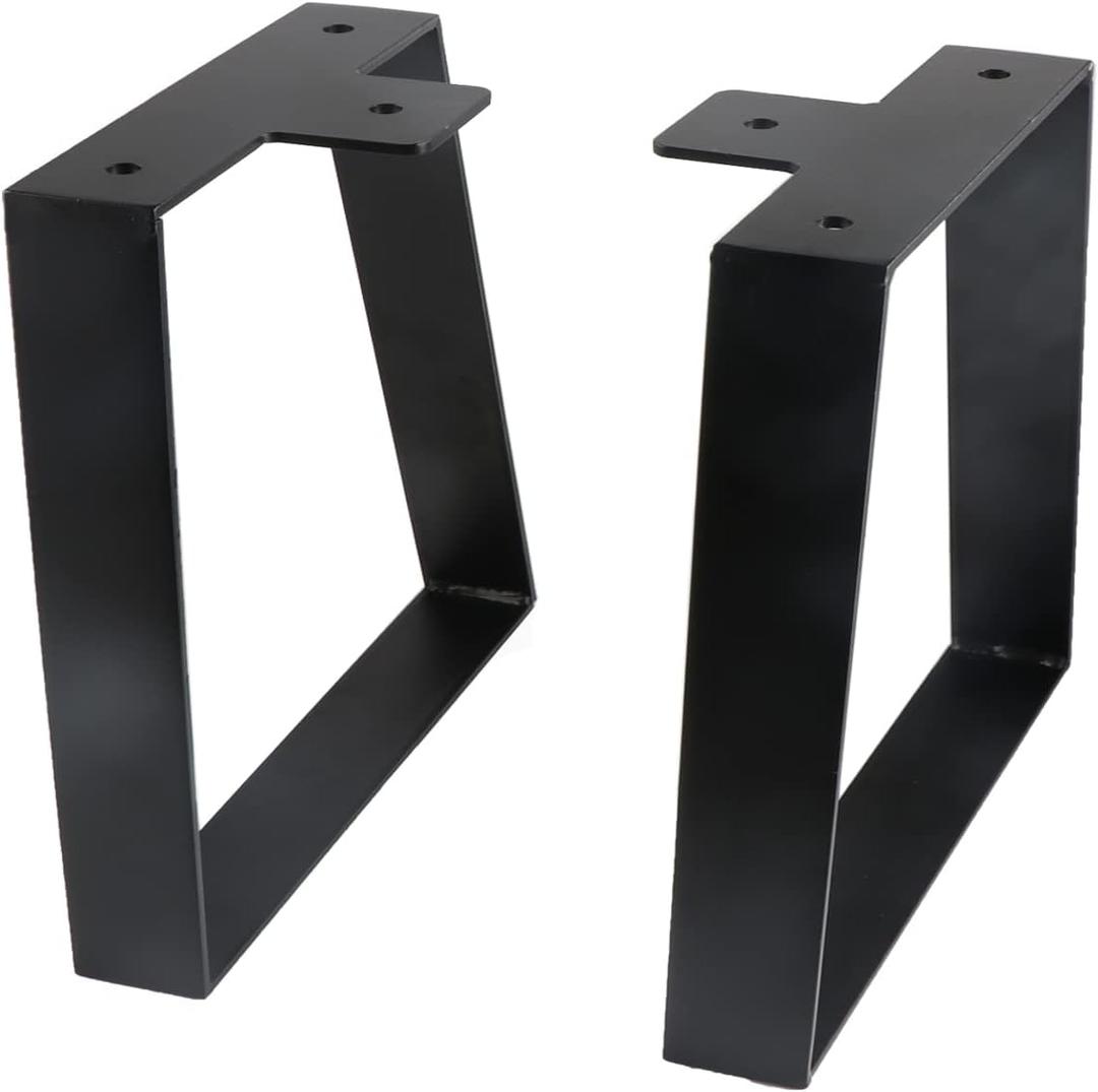 10 Inch Trapezoid Table Legs Black, DIY Furniture Metal Legs for Coffee Table, Bench Stool Cabinet Furniture Feet - Set of 2