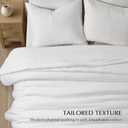 EVERGRACEHOME Cotton Sateen Quilt Set, King Size, Bright White, King/Cal King
