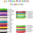 FIROS 3D Pen Filament Refills, 32 Colors 3D Pen PLA Filament, Each Color 32.8 Feet, Total 1050 feet 3D Printing Pen PLA Filament, Compatible with SCRIB3D MYNT3D 3D Pen, Not Suitable for 3Doodler