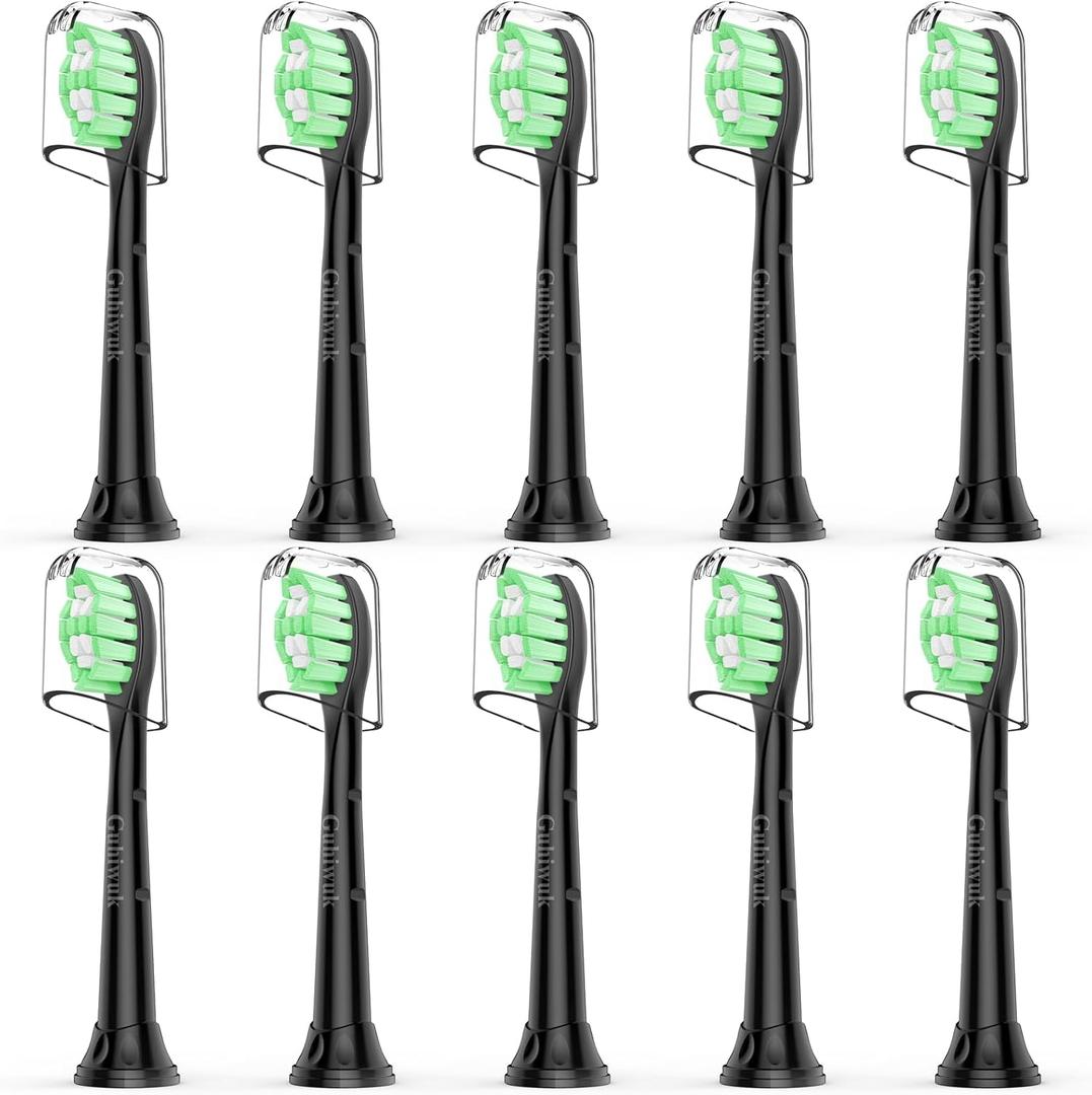 Designed for Sonicare Replacement Heads, Electric Toothbrush Replacement Brush Heads Compatible with Philips Sonicare, 10 Pack, Black