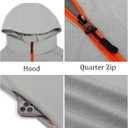 Yousify Mens Quarter Zip Hoodie Sweatshirts Long Sleeve Casual Pullover Sports Outdoor Hoodies with Zip Pockets (Gray, S)