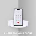 BRAINWAVZ Mini Circular Corner Shelf Mount for Security Cameras, Baby Monitors, Speakers, Plants & More, Universal Holder, Strong Adheasive, No Mess, Screwless (White)