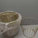 Planter with Stand Gold Metal Plant Pot with Stand - 12 Inch Unique Modern Flower Pots Indoor with Gold Plant Stand with Drainage, 2 Pack