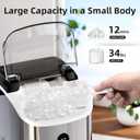 Antarctic Star Nugget Countertop Ice Maker with Soft Chewable Ice, 34Lbs/24H, Pebble Portable Ice Machine with Ice Scoop, Self-Cleaning, One Button Operation, for Kitchen,Office Stainless Steel Silver