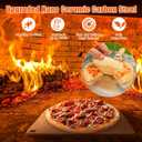 Hisencn Pizza Steel for Oven and Grill, 16 x16 inch Square Ceramic Pizza Steel 1/4" Thick, With Pizza Cutter Rocker, Measuring Scale Scraper, Plastic Cutter & 20 Cooking Papers
