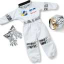 Melissa & Doug Astronaut Costume Role Play Space Set (5-Piece) - Jumpsuit, Helmet, Gloves, Name Tag - Pretend Astronaut Outfit with Realistic Accessories, Kids Dress Up for Toddlers & Children Ages 3+
