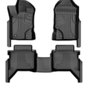 AOMSAZTO Floor Mats for Ford Ranger SuperCrew Cab 2019-2023, 1st & 2nd Row All Weather Protection Car Floor Liners Waterproof Anti Skid Mats