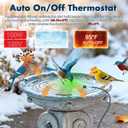 Outdoors 100W Bird Bath Heater for Winter,Birdbath Deicer Pond De-icer Thermostatically Controlled Birdbaths Water Heater with 5.9 Ft Power Cord and Working Indicator Light (White)