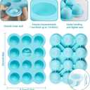 12x1.5oz Baby Food Freezer Tray with Clip Lid Light Green | Food Grade Silicone Storage Containers for Purees & Vegetables