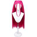 Long Hot Pink Wigs for Women Cartoon Movie Halloween Cosplay Costume Animie Wig