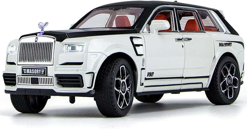 Catovie Toy Car Model RollsRoyce Cullinan 1/24 White Alloy Collectibles Diecast Vehicles with Sound and Light
