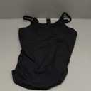 Women Tankini Top Only - Tummy Control Bathing Suit Top Ribbed Swim Tank No Bottom 2025 (Large, Black)