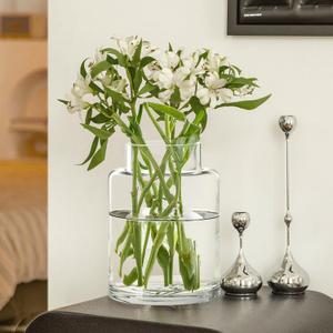 Clear Glass Vases Flower Vases for Centerpieces 9" Large Glass Cylinder Vase for Home Wedding Party Events Office Entryway Dcor (Transparent)
