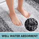 Arotive Microfiber Bathroom Rugs, Shaggy Soft and Absorbent Contour Toilet Rugs, Non-Slip, Thick Plush Machine Washable Dry Bath Mats for Toilet Base, 24x20, Black, U-Shape