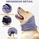 Dog Ear Cover, Comfort Dogs Hoodie for Anxiety, Adjustable Ear Wraps Muffs for Noise Protection, Purple L