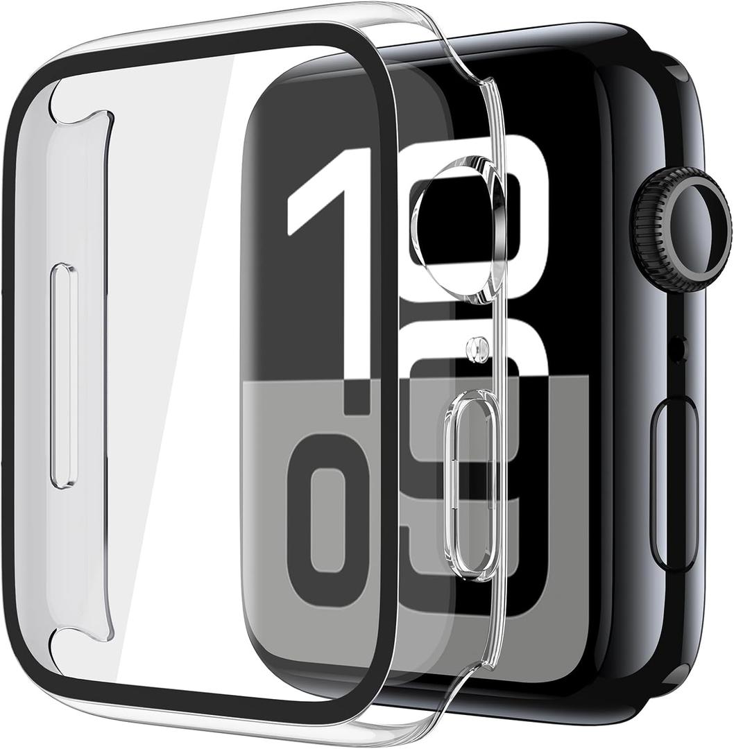 3 x Misxi 2 Pack Tempered Glass Case Compatible for Apple Watch Series 11 (2025) Series 10 46mm, Hard PC Screen Protector Protection Ultra-Thin Lightweight Scratch-Resistant Cover for iWatch, Transparent