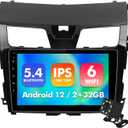 10.1 Inch WiFi 6 IPS Touchscreen Android 12 Bluetooth 5.4 Car Stereo for Nissan Altima with Wireless CarPlay & Android Auto 2+32GB Car Radio, Support GPS, FM Radio, Backup Camera, SWC,Dual USB (Without Physical Buttons)