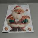 Christmas Window Clings for Glass 1 Sheet Santa Window Decals with Gingerbread Man Designs Window Stickers Cute Windows Cling for Winter Party Supplies Home School Office Glass Decorations