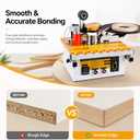 Portable Woodworking Edge Banding Machine, Manual Push Plate, Straight & Curved Dual-Use, Double-Sided Gluing for Straight Edges, Auto Cut-Off, Smart Temperature Control, 1200W, Edge Width 0.351.77in