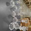 24 Pack Glass Candlestick Holders Set 4.3/6.1'' Taper Stripe Candle Holder Bulk Floral Shape Crystal Decorative Candle Stand Centerpiece for Table Wedding Dining (Clear)