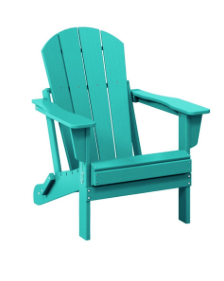 WestinTrends Malibu 1 Piece Set Outdoor Folding Poly Adirondack Chair, Turquoise