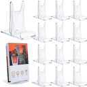 20 Pcs Book Stand for Display Acrylic Book Holder Display Adjustable Book Easel Collector Display Stand for Comic Cardboard Home Office Album CD Magazine