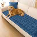 Smiry Non Slip Couch Covers for Dogs, Fuzzy Pet Couch Covers for 2-3 Cushion Sofa Pet Friendly, Soft Sofa Slipcovers Cushion Furniture Protector Washable (Navy Blue, 27.6" x 59")