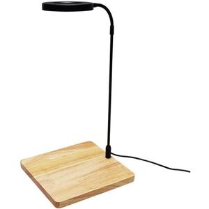 QWLWBU LED Aquarium Light 360 Degree Full Spectrum LED Light with Bamboo Board 10W Nano Fish Tank Light USB Powered Flat Nano Aquarium Light Bett a Fish Tank Light for Plant Growth