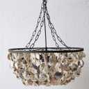 Creative Co-Op Round Oyster Shell Chandelier with 2 Lights