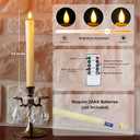 Homemory Real Wax LED Flameless Taper Candles with Remote Timer, 9.6 Inches Ivory Fake Candlesticks, Dripless Battery Operated Window Candle with 3D Flickering Flame for Fireplace Xmas Halloween