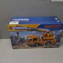 Large Crane Truck Toy with Extendable Crane Arm, Lights & Siren Sounds, Assemble & DIY Truck Engineering Vehicle Toy for Boys Girls Christmas Birthday Gifts Kids Toys for 3 4 5 6 7 8 Years Old