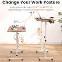 Hadulcet Portable Standing Desk, Rolling Desk Adjustable Height, Mobile Laptop Desk, Small Stand Up Table with Wheels, Walking Table for Treadmill Walking Pad, Tall Computer Stand, Oak
