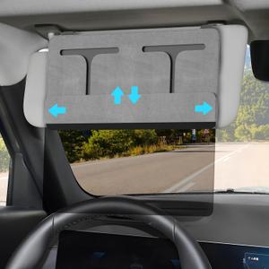 Polarized Car Sun Visor Extender, Upgraded Polarized Extender Sun Blocker UV400, Universal Visor Extension for Car, Adjustable Sun Visor, Glare, UV Protector-Grey