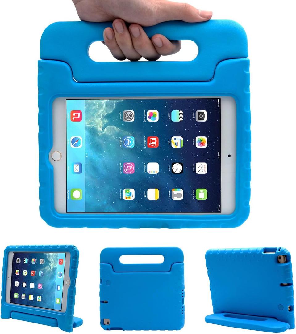 LEFON Kids Case Shockproof for iPad mini 5/4/3/2/1, iPad mini 4th Generation Case for Kids, with Convertible Handle Light Weight Super Protective Stand Cover for iPad mini 5th Gen 7.9 Inch (Blue)