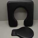 PU Commode Seat Cushion with Sponge Padded,C Shape Waterproof Soft Pad,Suitable for Bedside Commode Chairs,Raised Toilet Seats(Black)