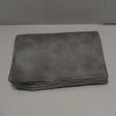 MOSAYT Vinyl Placemats Set of 4-12 X 17 Inch - Faux Leather 100% Waterproof Oil-Proof Wipeable PU Place Mats, Heat Resistant Reversible Table Mats for Kitchen, Dining, Outdoor (Grey) (Gray)