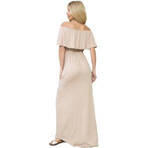 QUNISY 1 Piece Maternity Dress Strapless Bodycon Maxi Tube Dresses Long for Baby Shower Photoshoot Formal, Champagne, M