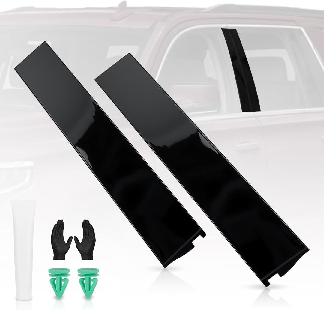2PCS B Pillar Trim Molding Window Trim Cover fit for GMC Yukon Cadillac Escalade Chevrolet Chevy Tahoe 2015-2020, Driver & Passenger Side Replaces 926-241 926-242