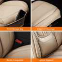 Car Seat Covers Front Seats, Premium Leather Car Seat Covers, Waterproof and Breathable Seat Covers, Universal Car Seat Protector Fit for Cars, Trucks, SUVs, Pick-ups(Beige, 2 PCS Front Seat)