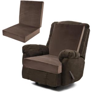 ROYALAY Foam Recliner Chair Seat Cushion with Longer Lumbar Support Pillow for Elderly Rest and Back Support, Extra Large & Non-Slip, Thicker & Supportive Chair Pad, (21.5" Height Backrest Cushion) (Brown)