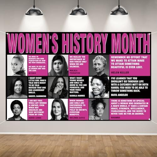 2 x Womens History Month Backdrop for Photography National Women's Day Banner Womens History Month Decorations and Supplies for Party Home -7143''
