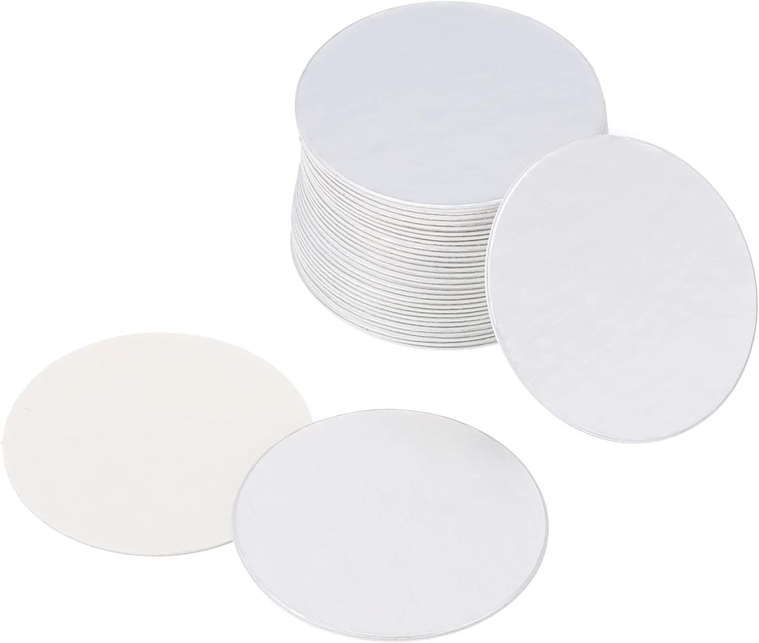 PATIKIL 26mm/1.02" Aluminum Foil Cap Liner, 150 Pack Resistant Tamper Induction Heat Sealer Sealing Liners for PE Plastic Bottle Jar Lid