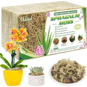 Halatool 4.4LBS Natural Sphagnum Moss for Plants 85 QT Premium Peat Moss Dried Long Fiber Orchid Moss for Orchid Repotting Carnivorous Succulents Garden Flowers Crafts Terrarium and Reptiles