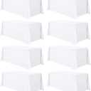 8 Pack White Table Cloth 90 x 132 Inch Rectangular Tablecloths for 6 Foot Rectangle Tables, Wrinkle Resistant White Tablecloth Washable Polyester Fabric Table Covers for Party Wedding Banquet