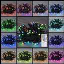 Dazzle Bright Color Changing Christmas Lights, 33ft 100 LED RGB String Lights with Remote & Timer, USB Powered Fairy Lights for Indoor Outdoor Xmas Tree Party Wedding Halloween Decorations