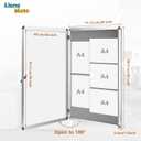 38"x28" Enclosed Bulletin Board Tamper-Proof Dispaly Case,Grey Fabric&Aluminium Frame,Shatter Resistant Lockable Bulletin Board with Clear Acrylic Door for School,Office,Mall,Community,Hospital,Church