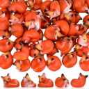 Wesiti 50 Pcs Mini Resin Fox Figures Bulk Cute Foxes Figurine Spring Woodland Fox Miniatures Animal Tabletop Statue for Home Desktop Micro Landscape Decor Gift Woodland Animal Crafts(Sleeping)