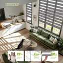 Cordless Zebra Blinds for Windows -Customizable Dual Layer Light Control Zebra Shades, Light Filtering & Blackout Window Blinds, Easy Install Zebra Blind for Home, Grey, 33" W x 72" H