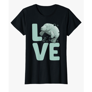 Funny Manatee Design For Men Women Kids Dugong Manatee Lover T-Shirt L