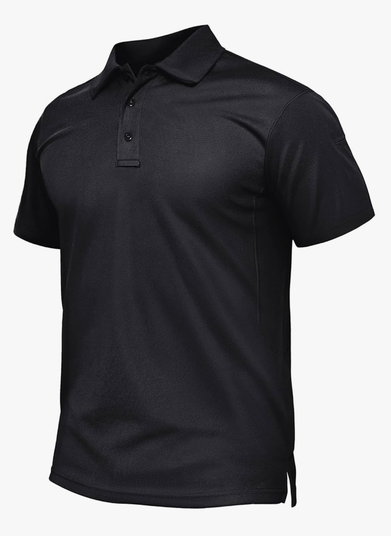 TACVASEN Mens Polo Shirt Short Sleeve Tactical Performance Collared Work Golf Shirts Dry Fit Pique Polos for Summer, Size -S